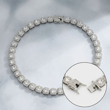 Load image into Gallery viewer, Tennis Silver Cushion Cut Crystal Luxe Necklace
