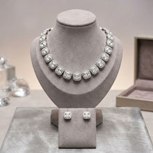 Load image into Gallery viewer, Tennis Silver Cushion Cut Crystal Luxe Necklace
