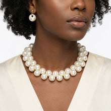Load image into Gallery viewer, Flat Bottom Woven Cream Pearl Cluster Necklace
