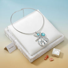Load image into Gallery viewer, Silver Choker Sea Life Pendant Turquoise Rhinestones
