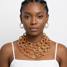 Load image into Gallery viewer, Bib Colorful Seed Bead Links Triple Layer Necklace
