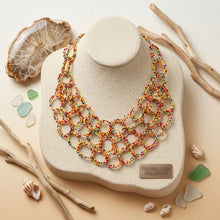 Load image into Gallery viewer, Bib Colorful Seed Bead Links Triple Layer Necklace

