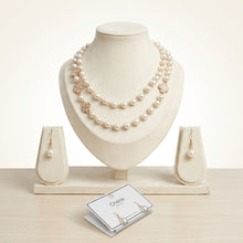 Load image into Gallery viewer, Cream Pearl Lucky Charm Layered Necklace Set
