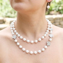 Load image into Gallery viewer, White Pearl Lucky Charm Layered Necklace Set
