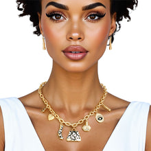 Load image into Gallery viewer, Charm Gold Black Luxe Handbag and Boot Necklace

