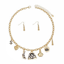 Load image into Gallery viewer, Charm Gold Black Luxe Handbag and Boot Necklace
