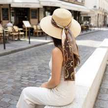 Load image into Gallery viewer, Brown Equestrian Chain Silky Skinny Scarf
