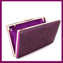 Load image into Gallery viewer, Purple Shimmering Evening Clutch Bag | 514352
