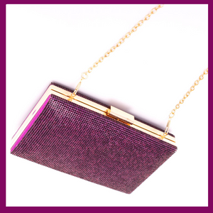 Purple Shimmering Evening Clutch Bag | 514352