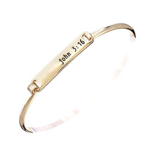 Load image into Gallery viewer, John 3:16 Gold Hook Bangle
