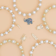 Load image into Gallery viewer, Bracelet White Pearl Gold Bead Animal Charm Set
