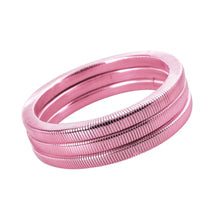 Load image into Gallery viewer, Bracelets Pink Silver Snake Chain Stretch Set
