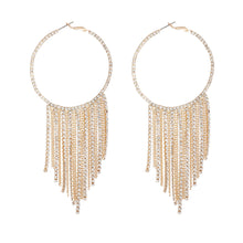 Load image into Gallery viewer, Gold Iced Fringe Hoops
