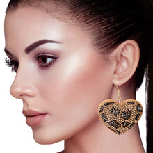 Load image into Gallery viewer, Leopard Heart Pillow Earrings
