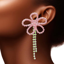 Load image into Gallery viewer, Jacket Pink Green Stone Daisy Earrings for Women
