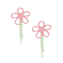 Load image into Gallery viewer, Jacket Pink Green Stone Daisy Earrings for Women
