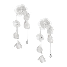 Load image into Gallery viewer, Dangle Silver Filigree Flower Cascade Earrings
