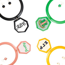 Load image into Gallery viewer, Vintage Vibes: Personalizable Green Geo Pendant
