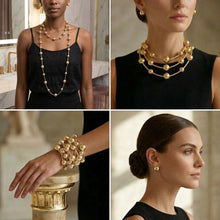Load image into Gallery viewer, Convertible Stretch Gold Bead 60 inch Necklace
