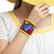 Load image into Gallery viewer, Cuff Tribal Vibrant Color Bead and Sequin Bracelet
