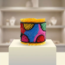 Load image into Gallery viewer, Cuff Tribal Vibrant Color Bead and Sequin Bracelet
