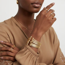 Load image into Gallery viewer, Cuff Gold 19 Row Stacked Bangle Bracelet Women
