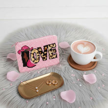 Load image into Gallery viewer, Coin Purse Leopard LOVE Cowgirl Pink Zipper Pouch
