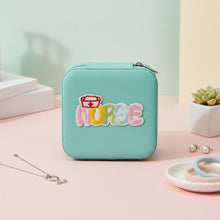 Load image into Gallery viewer, Travel Jewelry Box Turquoise Nurse Patch Square
