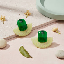 Load image into Gallery viewer, Stud Green Funky Retro Throwback Style Earrings

