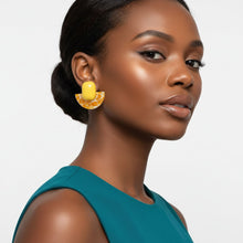 Load image into Gallery viewer, Stud Yellow Funky Retro Throwback Style Earrings

