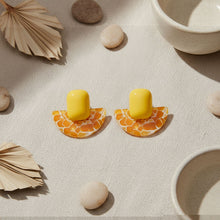 Load image into Gallery viewer, Stud Yellow Funky Retro Throwback Style Earrings
