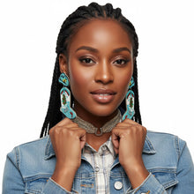 Load image into Gallery viewer, Drop Xmas Embroidered Bead Cowgirl Boots Earrings
