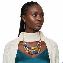 Load image into Gallery viewer, Stone Bead Layered Leather Cord Necklace Set
