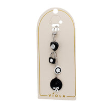 Load image into Gallery viewer, Keychain Black and White Camellia Charms Bag Clip
