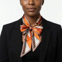 Load image into Gallery viewer, Horsebit Orange Equestrian Silky Scarf Necklace
