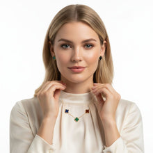 Load image into Gallery viewer, Chain Colorful 5 Motif Quatrefoil Clover Necklace
