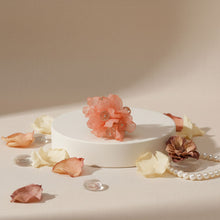 Load image into Gallery viewer, Cocktail Coral Sculpted Petal and Bead Flower Ring
