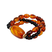 Load image into Gallery viewer, Beaded Warm Caramel Swirl Amber Like Bracelet
