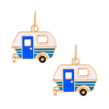 Load image into Gallery viewer, Gold and Blue Camper Earrings
