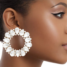 Load image into Gallery viewer, Studs Gold Dazzling Crystal Wreath Earrings Women
