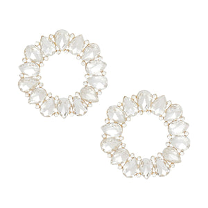 Studs Gold Dazzling Crystal Wreath Earrings Women