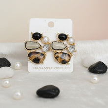 Load image into Gallery viewer, Stud Midnight Safari Leopard Detail Earrings
