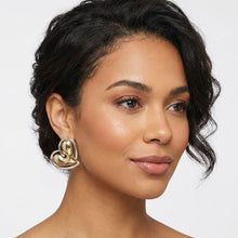 Load image into Gallery viewer, Stud Two Tone Gold Silver Chubby Heart Earrings
