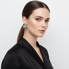 Load image into Gallery viewer, Stud Two Tone Silver Gold Chubby Heart Earrings
