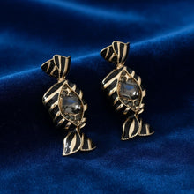 Load image into Gallery viewer, Stud Sweet Candy Black and Gold Crystal Earrings
