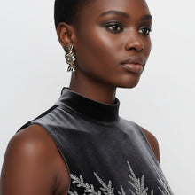 Load image into Gallery viewer, Stud Sweet Candy Black and Gold Crystal Earrings
