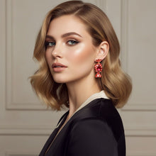 Load image into Gallery viewer, Stud Sweet Candy Red and Gold Crystal Earrings
