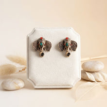 Load image into Gallery viewer, Opulent African Elephant Multicolor Stud Earrings
