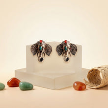 Load image into Gallery viewer, Opulent African Elephant Multicolor Stud Earrings
