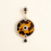 Load image into Gallery viewer, Tortoiseshell and Topaz Crystal Drop Earrings
